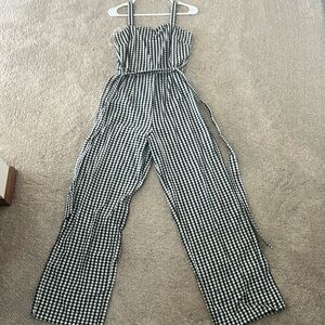 Francesca's Small Black & White Checkered Romper